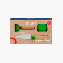 OPINEL LE PETIT CHEF - CUCHILLO + PROTECTOR + PELADOR (VERDE)